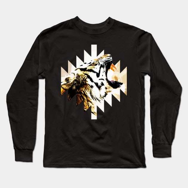 Growling  Amur Tiger Long Sleeve T-Shirt by Nartissima